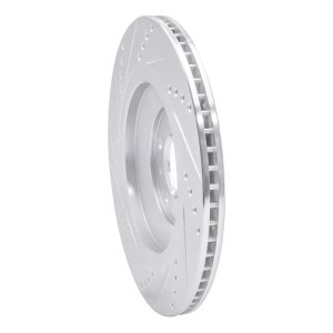 Audi A8 Brake Rotor (1) - Rear Right - R1 Concepts - Drilled & Slotted - Silver - `04-`18